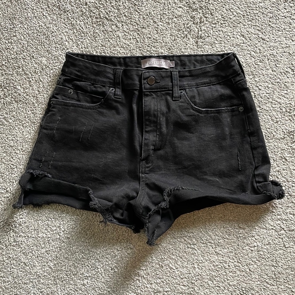 Just USA Black Mid-Rise Shorts